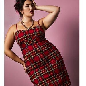 Betsey Johnson Red Tartan Strapless Bodycon Dress